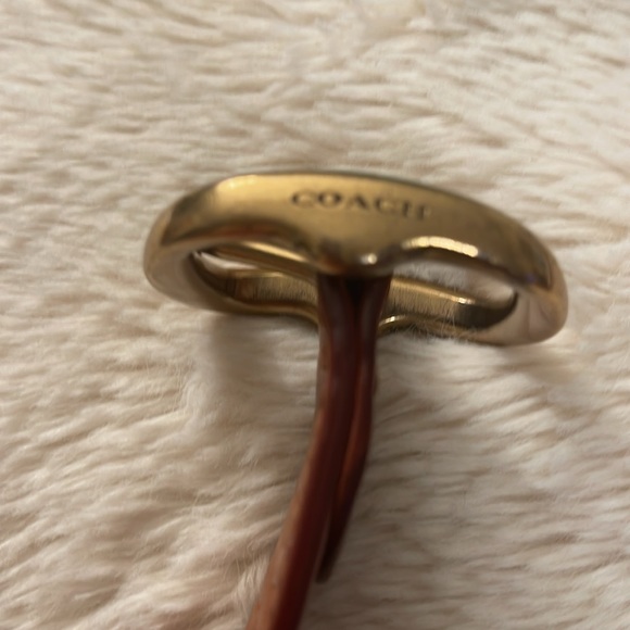 Coach Monogram Signature Leather Logo Cognac & Gold Belt Size 34 - Picture 8 of 10